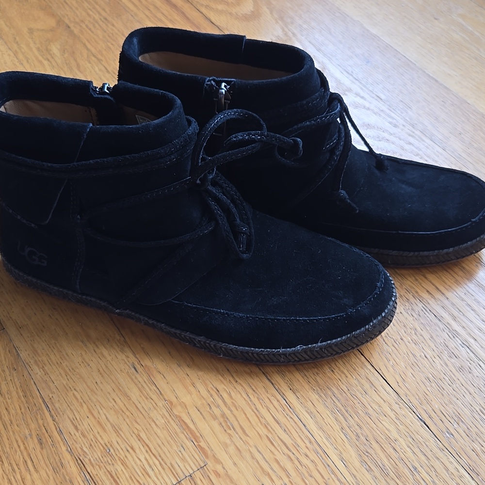 UGG Black Suede Ankle Boots